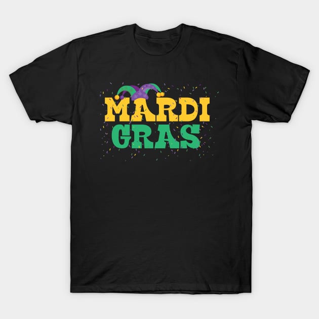 Fun Mardi Gras Party Jester Hat Festival Gift T-Shirt by BUBLTEES